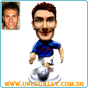 Custom 3D Caricature Fixed Or Bobblehead Soccer Figurine